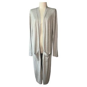 Magaschoni grey duster with patch pockets